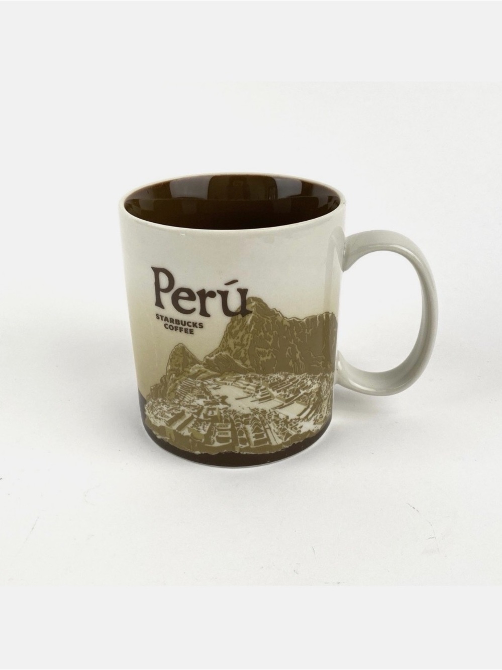 Starbucks Perú Brown and White City Mug